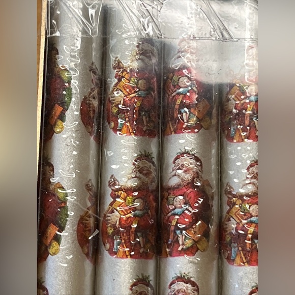 Vintage Enesco 2003 Silver Santa Nostalgic Candles Set of Six Rosalind Walshe - Picture 3 of 4